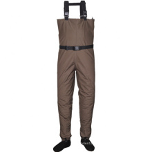 High Quality Waterproof Breathable Chest Wader Suit with Neoprene Sock for Fly Fishing Men